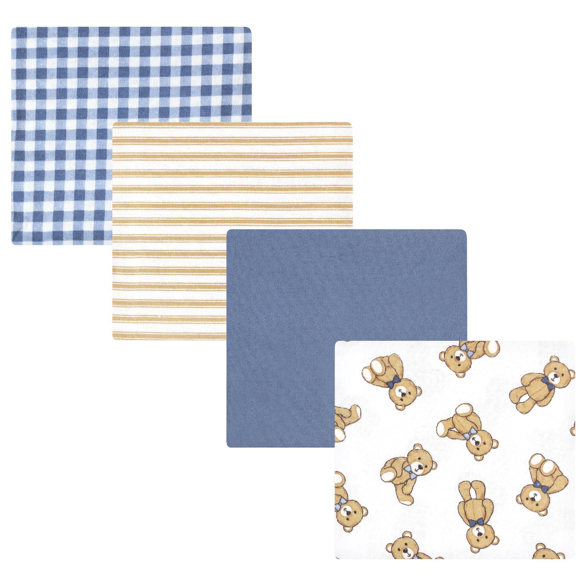 Hudson Baby Unisex Baby Cotton Flannel Receiving Blankets, Gentleman Bear, One Size