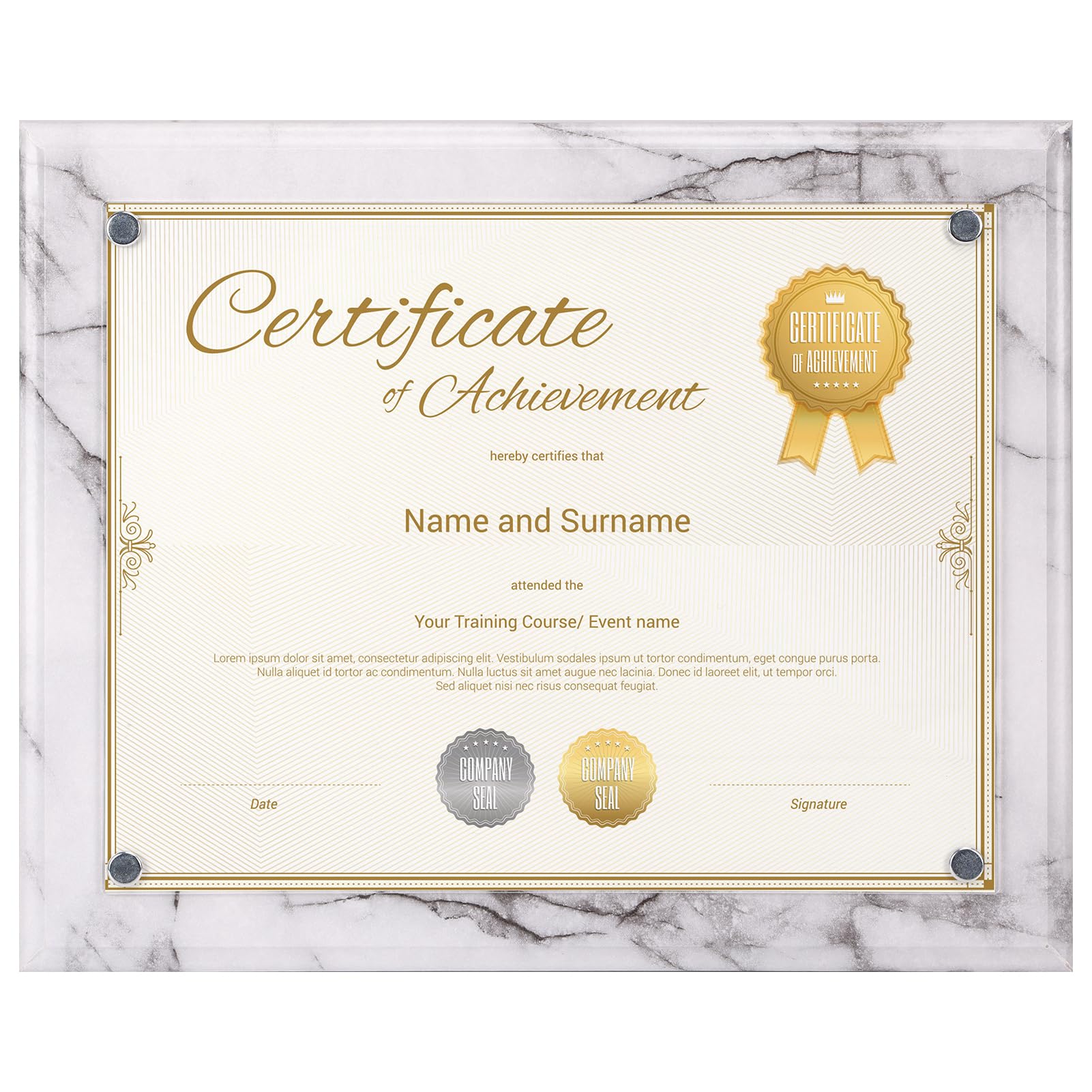 Cadre photo 21,6 x 27,9 cm marbre pour certificat et document