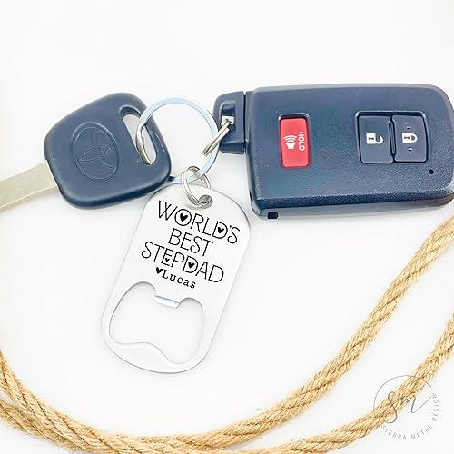 Miniatura 2 de Personalized Bonus Dad Gift Bottle Opener Keychain Bonus Dad Gift Idea Stepdad Bottle Opener For Stepdad Gift Idea Christmas Gift Idea STEPDAD-BOTTLE