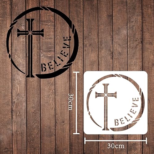 Miniatura 2 de FINGERINSPIRE Plantilla de cruz circular de 12 x 12 pulgadas118 x 118in plantillas reutilizables de bricolaje para arte y manualidades plantillas