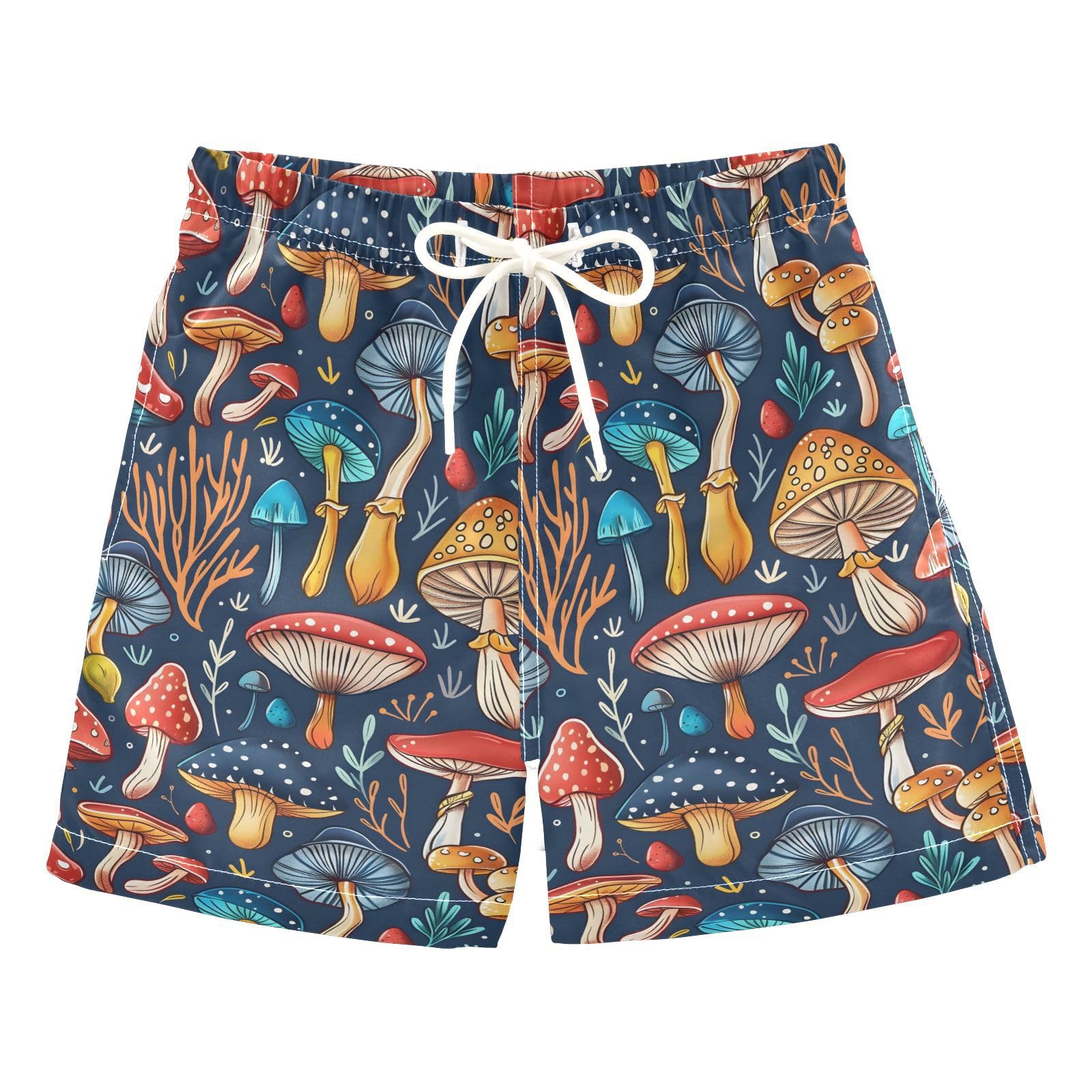 ALAZA Color Mushroom Coral Reef Boys Quick Dry Beach Board Shorts Kids Swim Trunks Bathing Suit Swimsuit 3T Multicolor