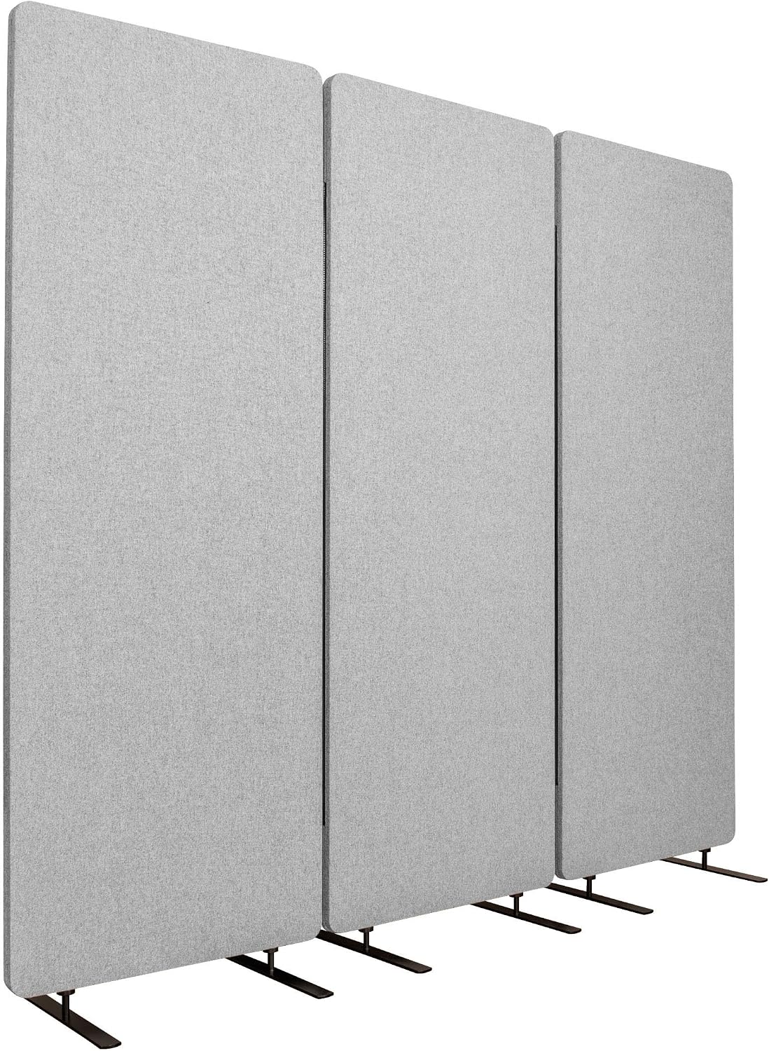 Stand Up Desk Store ReFocus Freestanding Noise Reducing Acoustic Room Wall Divider Office Partition (Ash Gray, 23.6" x 66", Stand-Alone Panel)