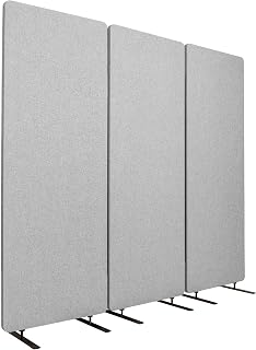 Stand Up Desk Store ReFocus Freestanding Noise Reducing Acoustic Room Wall Divider Office Partition (Cool Grey, 72" x 66",... Price In India
