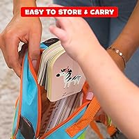 Vista 4 de Hapinest My First ABC - Tarjetas flash del alfabeto para bebés y niños pequeños, 26 tarjetas de doble cara con anillo