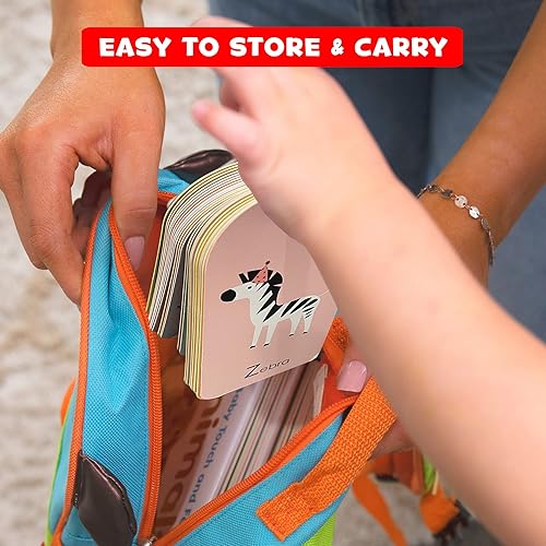 Miniatura 4 de Hapinest My First ABC - Tarjetas flash del alfabeto para bebés y niños pequeños, 26 tarjetas de doble cara con anillo