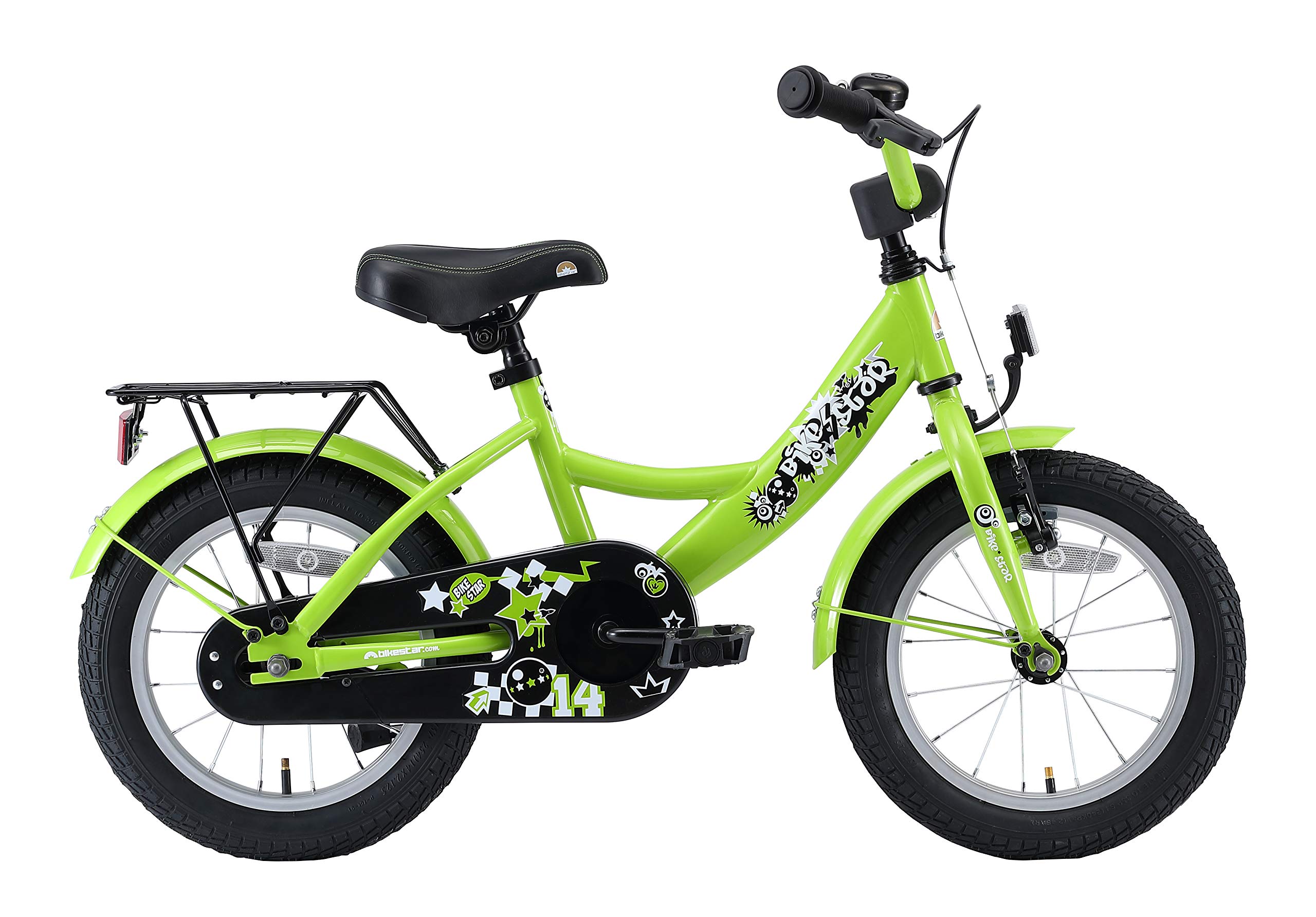 BIKESTAR Kinderfahrrad für Jungen ab 4 Jahre | 14 Zoll Kinderrad Classic | Fahrrad für Kinder Grün