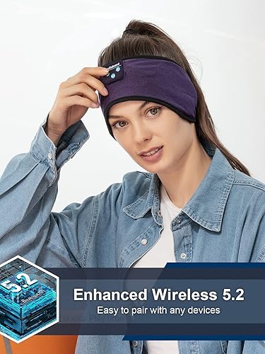 Miniatura 5 de Lullaband Diadema Bluetooth para dormir de lado, cómoda diadema con micrófono de altavoz fino, regalo manos libres
