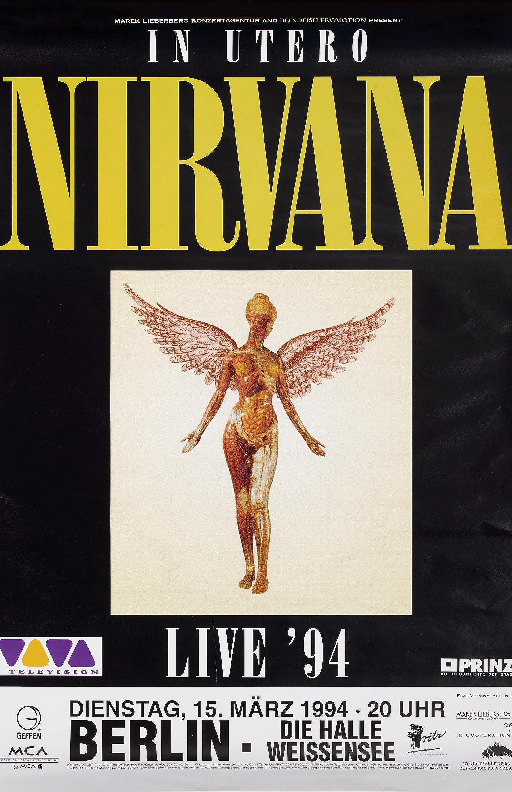 格安，大得価】 90s vintage poster「NIRVANA - IN UTERO」