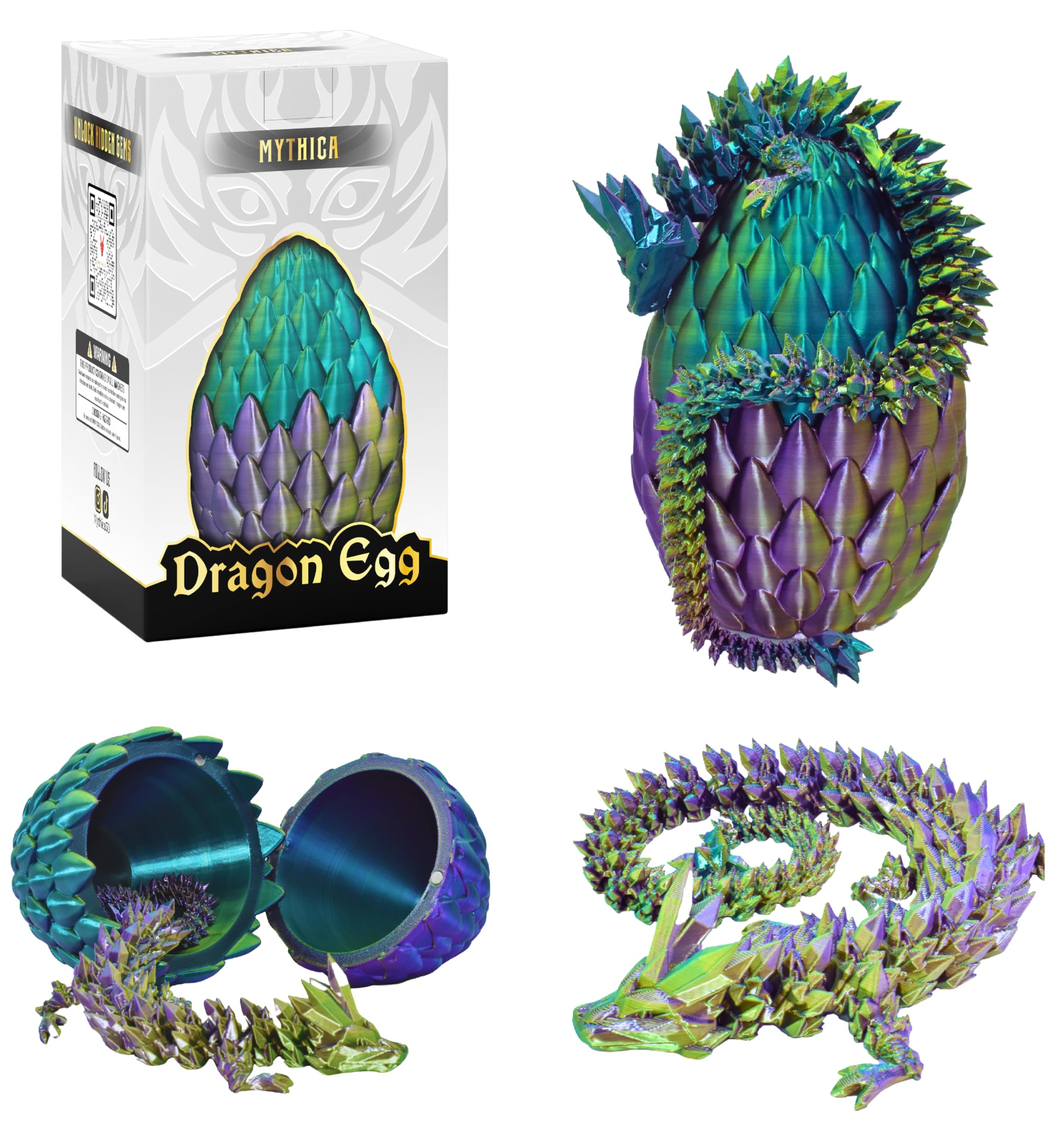 BVGME MYTHICA 3D Printed Dragon Egg Unleash Your Imagination with Our Crystal Mystery Dragon Egg Collection Fully Articulated Fidget Desk Toy for ADHD