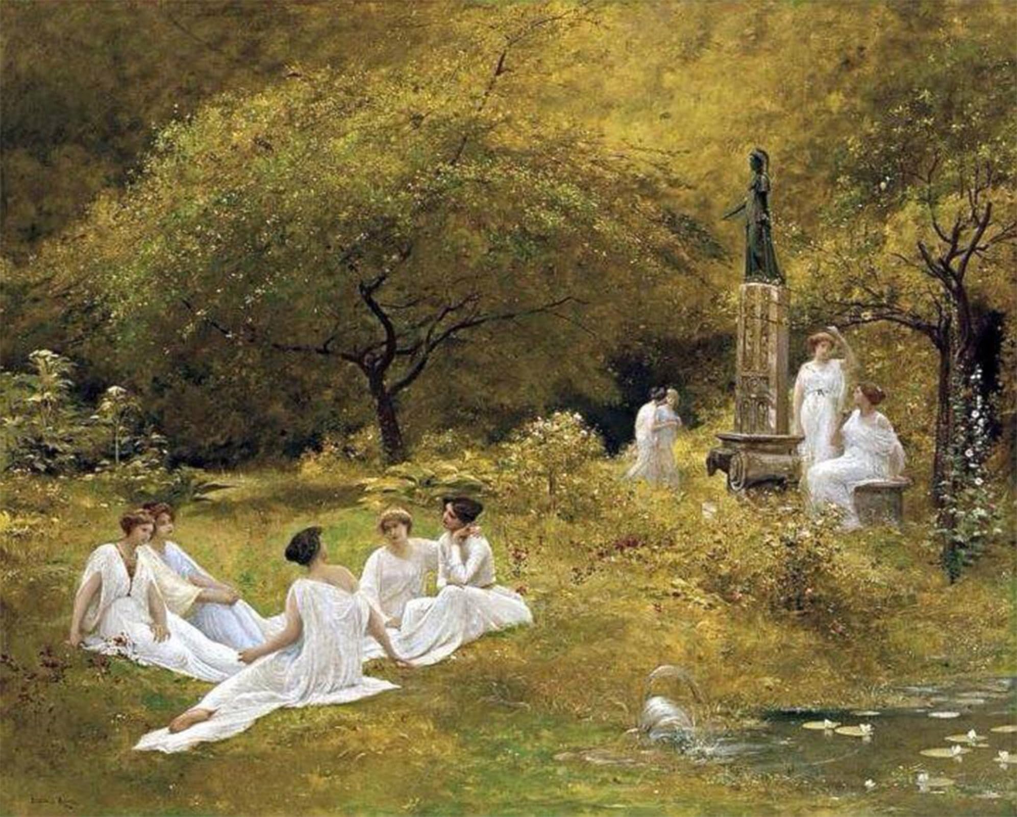 Tableaux posters impression toile le Jardin des Muses Noel Royer 60x90