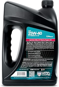 SAE 25W-40 Marine Engine Oil 4-Stroke Synthetic Blend Outboard 1 Gallon