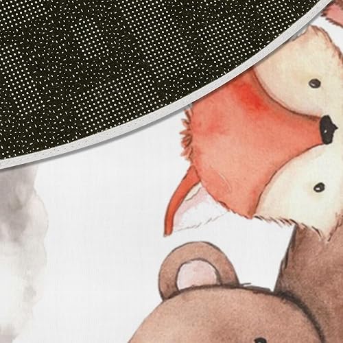 Miniatura 7 de Alfombra de área de juegos para bebé, niños y niñas, animales del bosque, amigos, alfombra de área de sala de juegos, oso zorro, ciervo, búho,