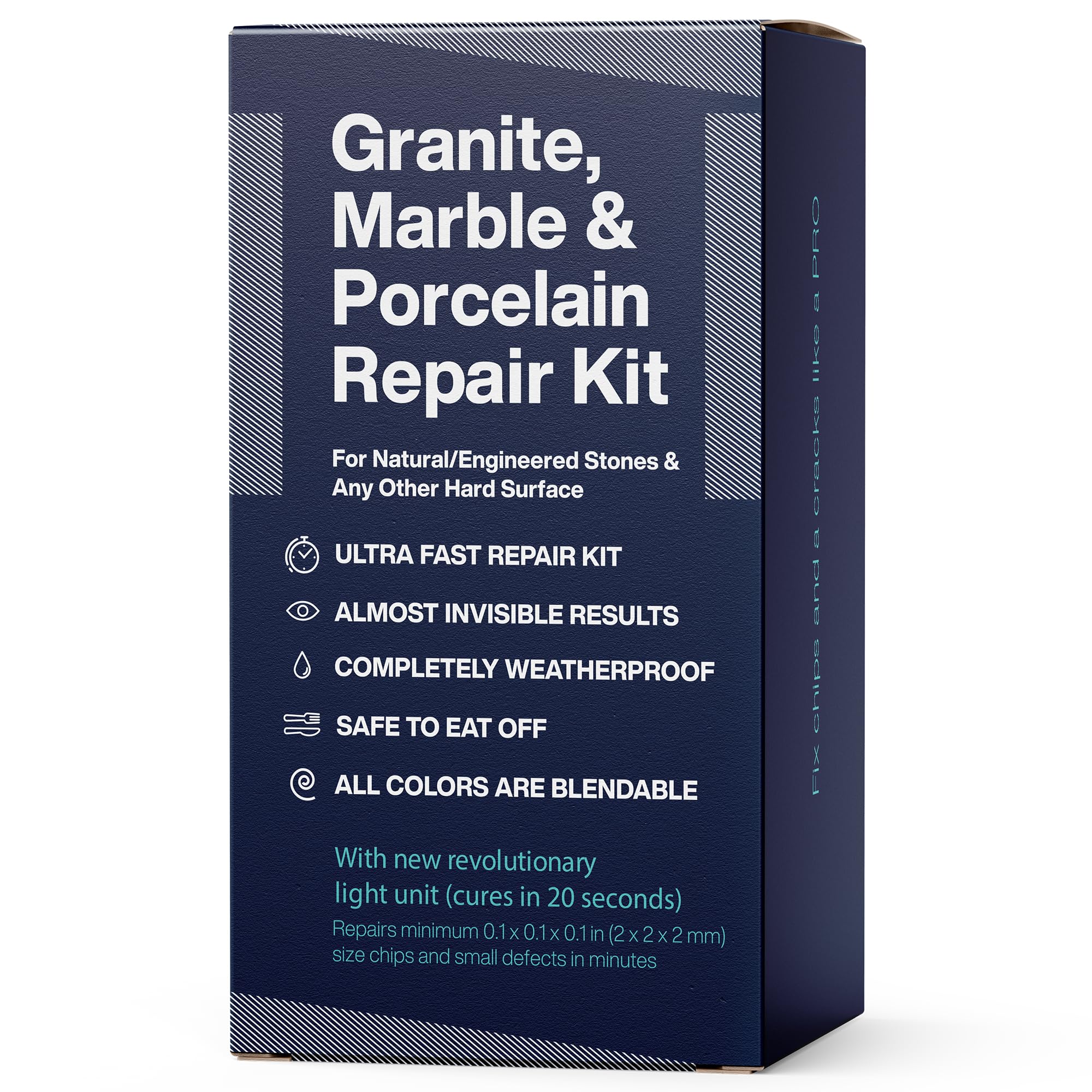 Granite Repair Kit (Clear, Black & Acrylic Color) - Ideal as Quartz Countertop Repair Kit I Works Great for Marble, Porcelain, Ceramic & Corian Surfaces I Also for Bathtub & Tile Repair Kit