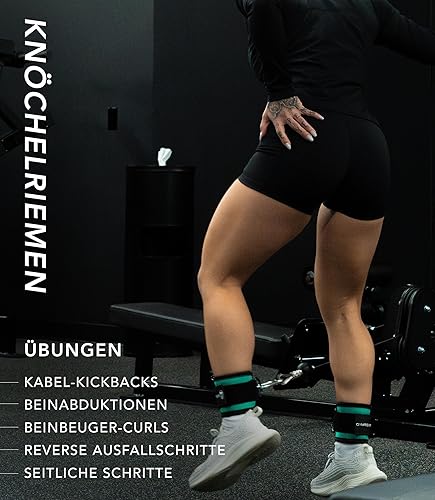 Miniatura 68 de Correas de tobillo (par) para patadas traseras en máquinas de cable, entrenamientos de glúteos, ejercicios de la parte inferior del cuerpo - Correas