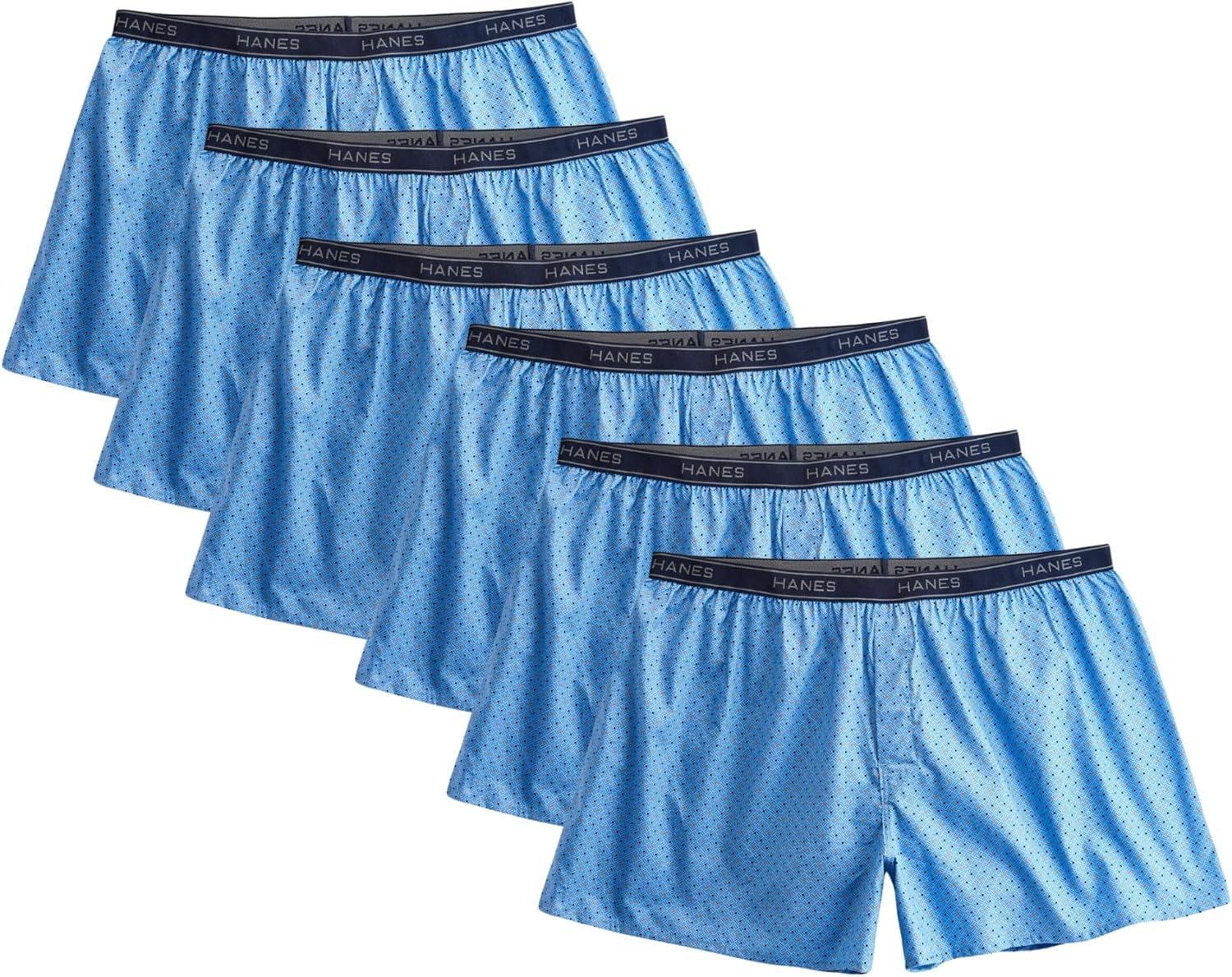 Hanes Men's 3XL ChevronTagless Boxer Underwear, Exposed Waistband 6-Pack Size 3XL Multi