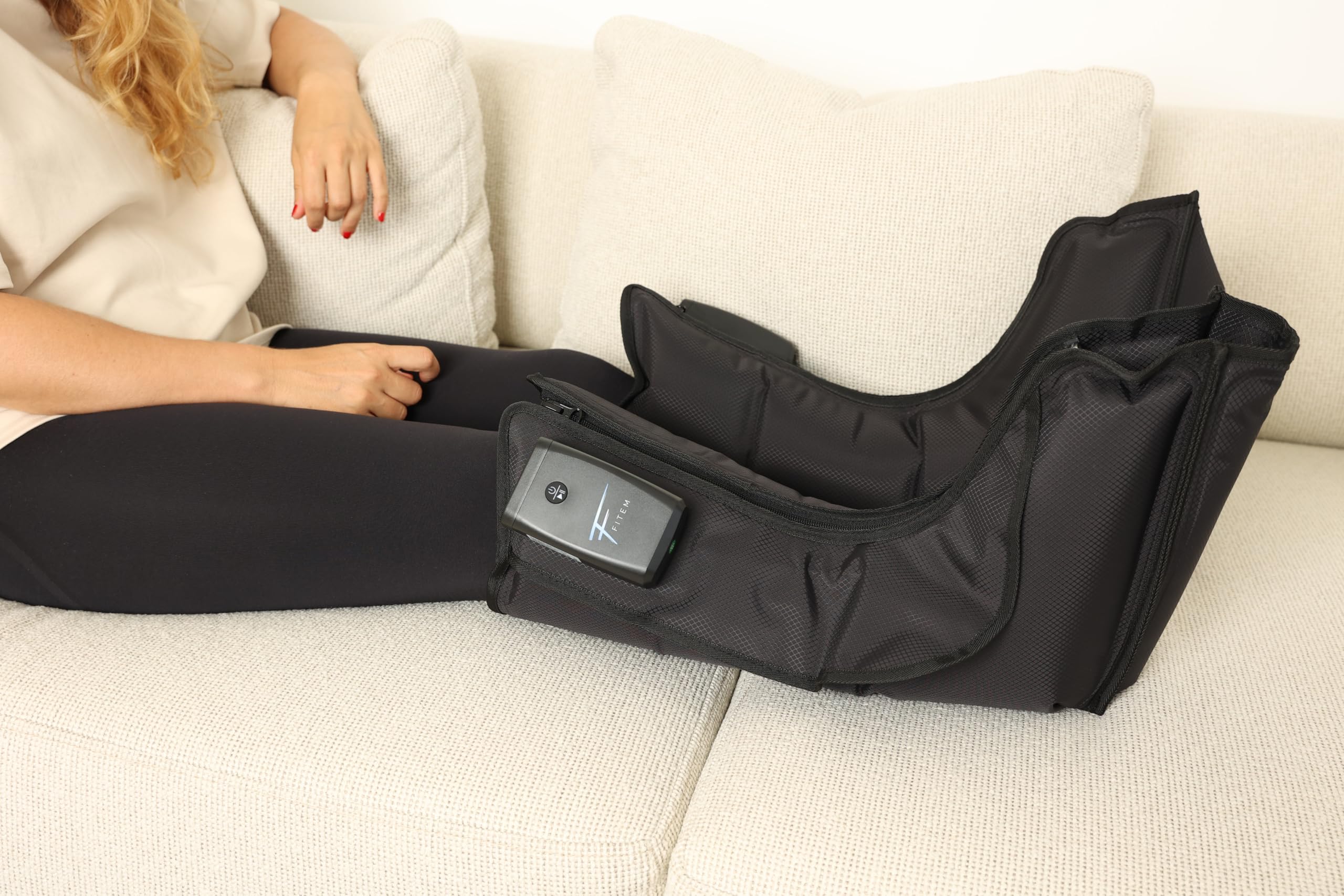 FITEM STEP – Masseur Mollets et Pieds Sans Fil – Pressothérapie 3 Chambres – Soulagement Jambes Lourdes – Drainage Lymphatique – Récupération Sportive – Réduction des Œdèmes