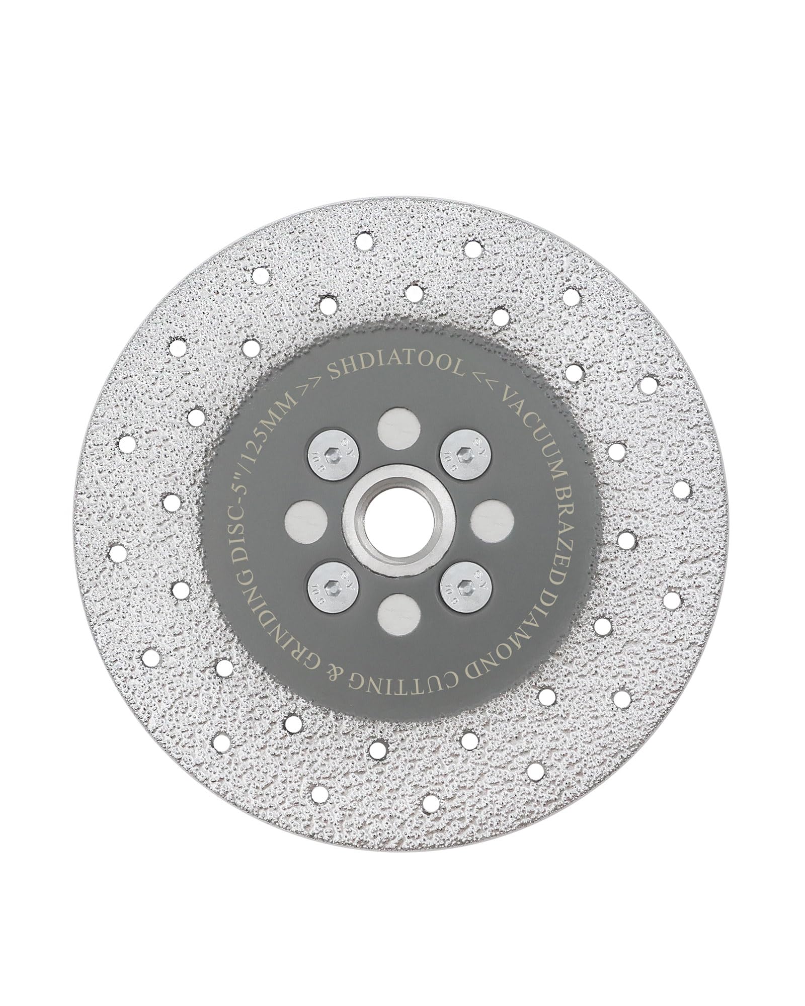 SHDIATOOL Granite Diamond Cutting Wheel for Marble Quartz, 5 Inch Fast Cutting Grinding Shaping Diamond Disc for Angle Grinder with 5/8-Inch-11 Thread 125mm