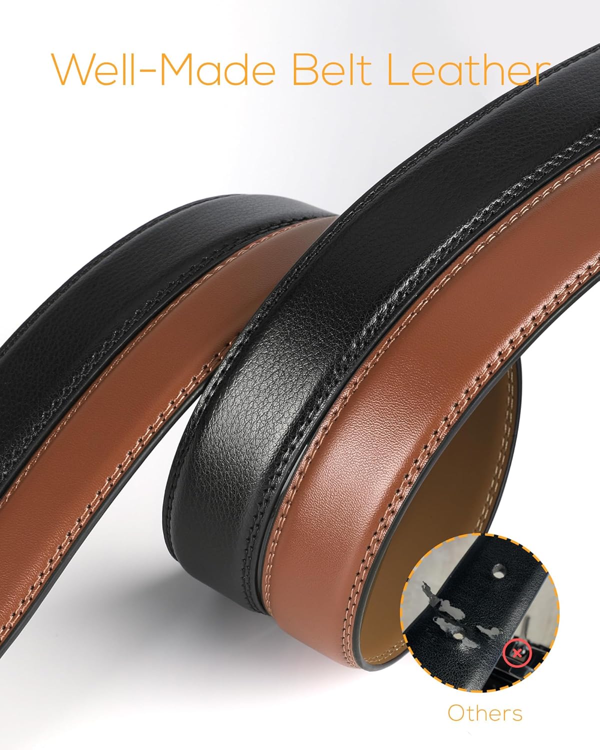 CHAOREN Click Belts for Men - Mens Ratchet Belt 1 3/8" for Dress Pants - Perfect Companion to Men's Oxfords
