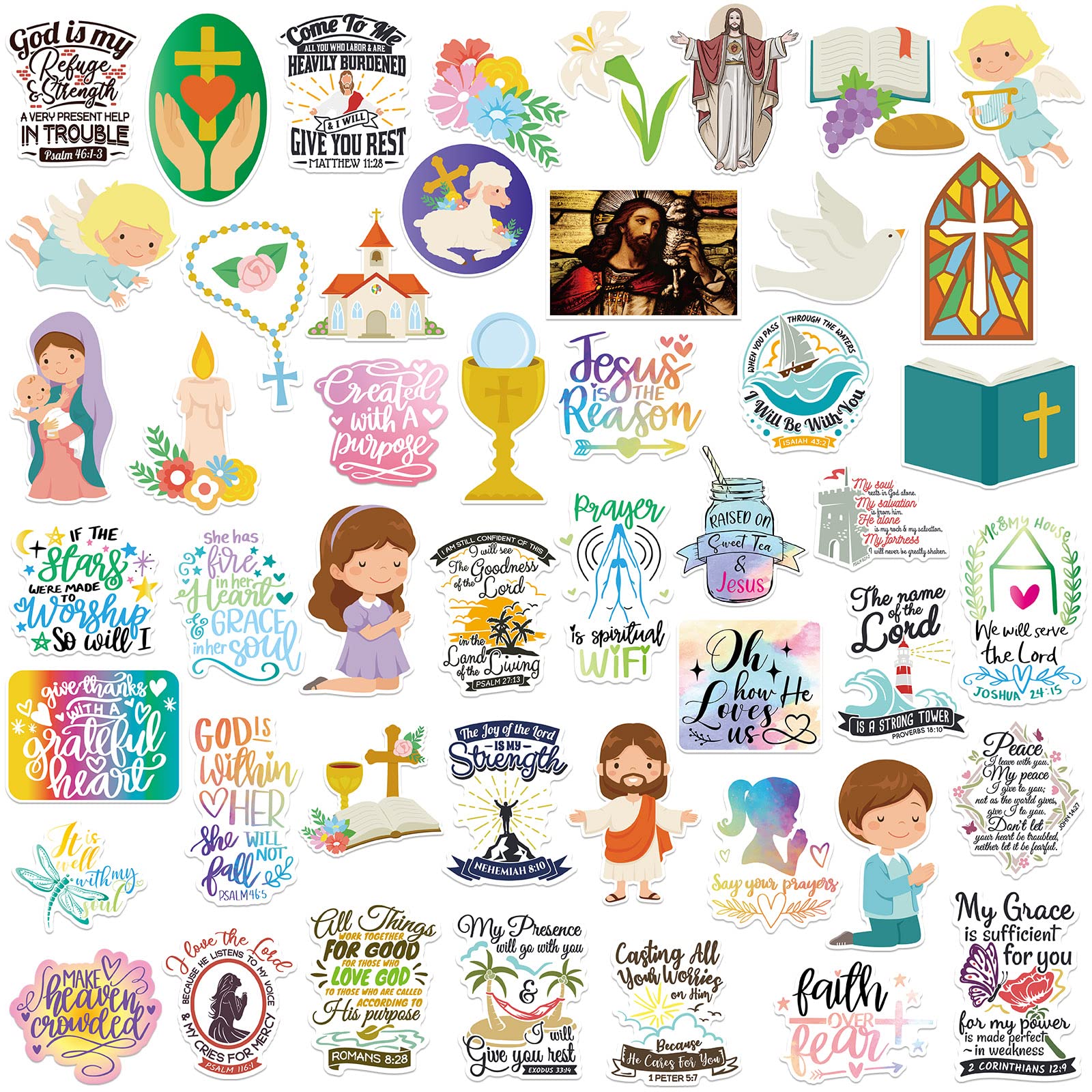 Snapklik.com : Ceiba Tree Christian Stickers Jesus Bible Verse