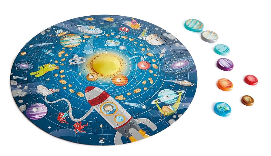 Amazon.com: Hape Solar System Puzzle | Round Solar System