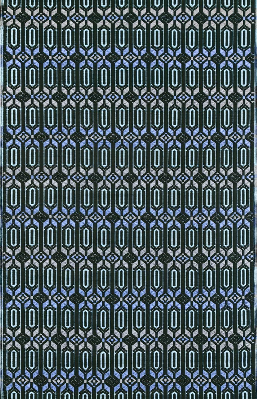 Mad Mats Geometric Outdoor Rug, Reversible Plastic Mat (2.5' X 6', Dark Periwinkle)