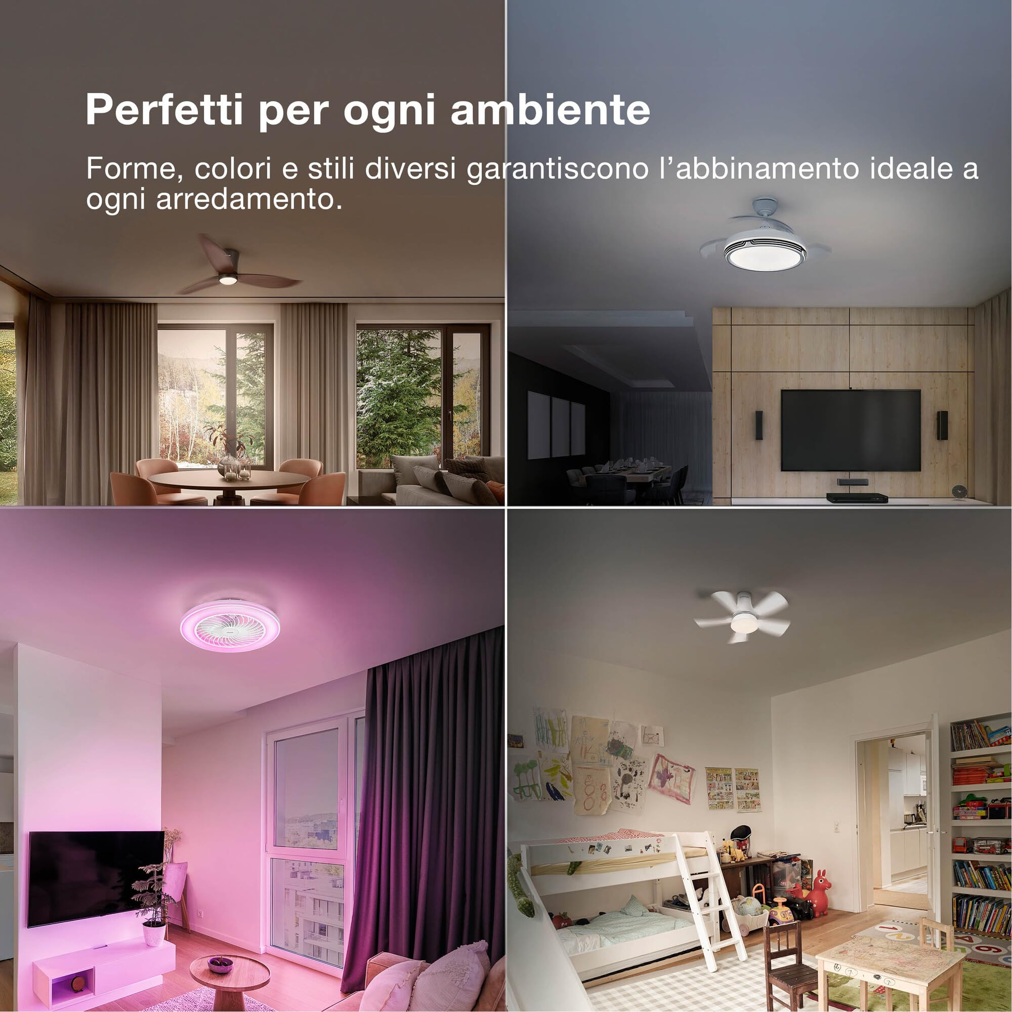 OSRAM Ventilatore da soffitto LED Leste, bianco, 21 W, 1.200 lm, 3000/4000/6500 K, 445 mm, angolo di emissione 110°, durata 20.000 h, IP20, dimmerabile, telecomando incluso
