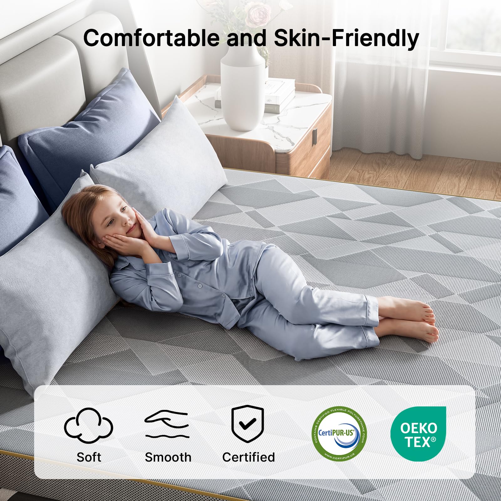 Extra Firm Mattress Topper Picks for 2026 5 PERLECARE Firm Mattress Topper Queen, 3' Hard Mattress Topper for Pressure Relie — product photo