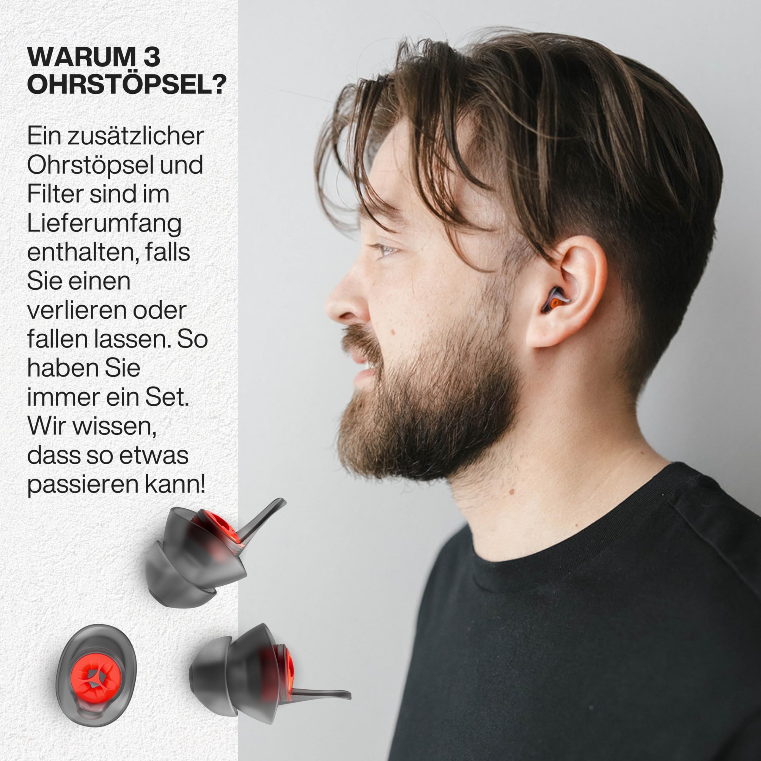 EarPeace Moto Pro Gehörschutzstöpsel - High-Fidelity Motorrad Gehörschutz für Motorradfahrten, Motorsport, Touren, und Rennen - Geräuschunterdrückung um bis zu 20 dB