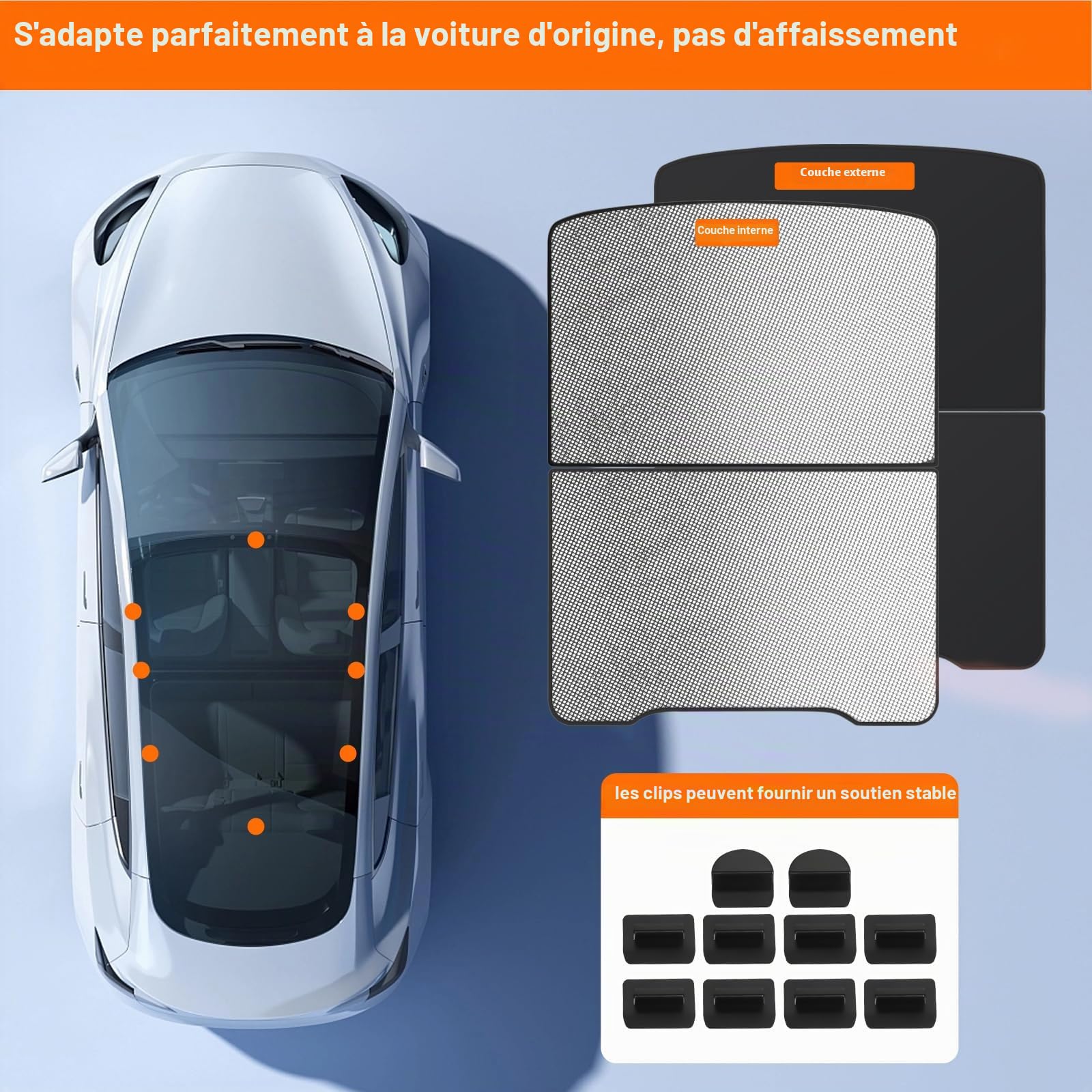 topfit Pare-Soleil de Toit amélioré pour Model Y Juniper Isolation Thermique Protection UV Accessoires intérieurs pour Tesla Model Y Juniper 2025-2026