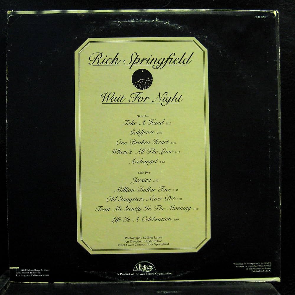 Amazon.com: RICK SPRINGFIELD wait for night Vinyl Record