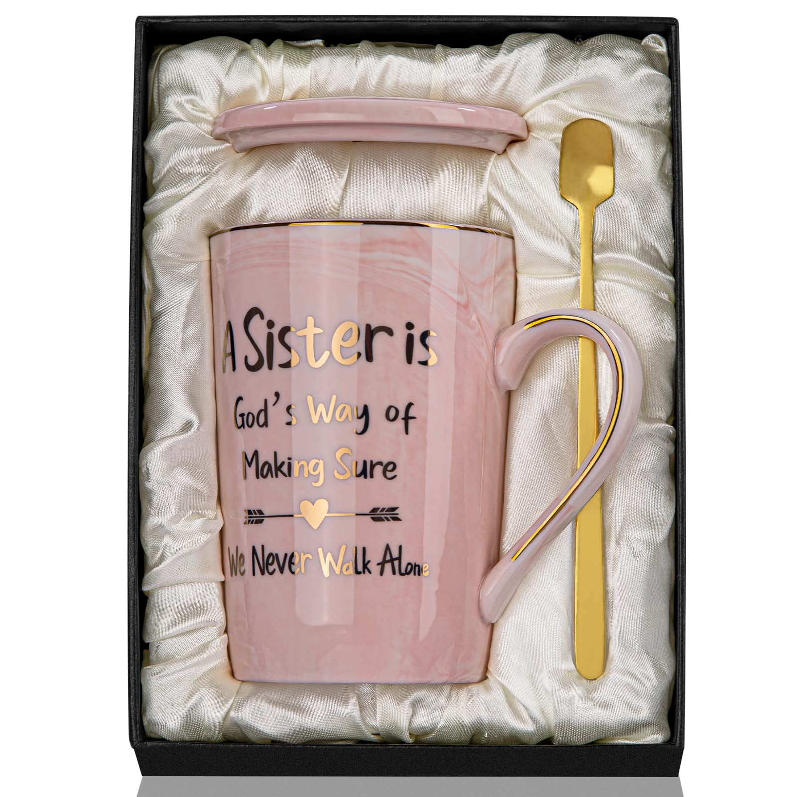 Idee regalo di compleanno per le migliori amiche per le donne-I buoni amici  sono come le stelle- per lei, in ceramica, tazza da caffè in marmo 420ML  Grigio : : Casa e