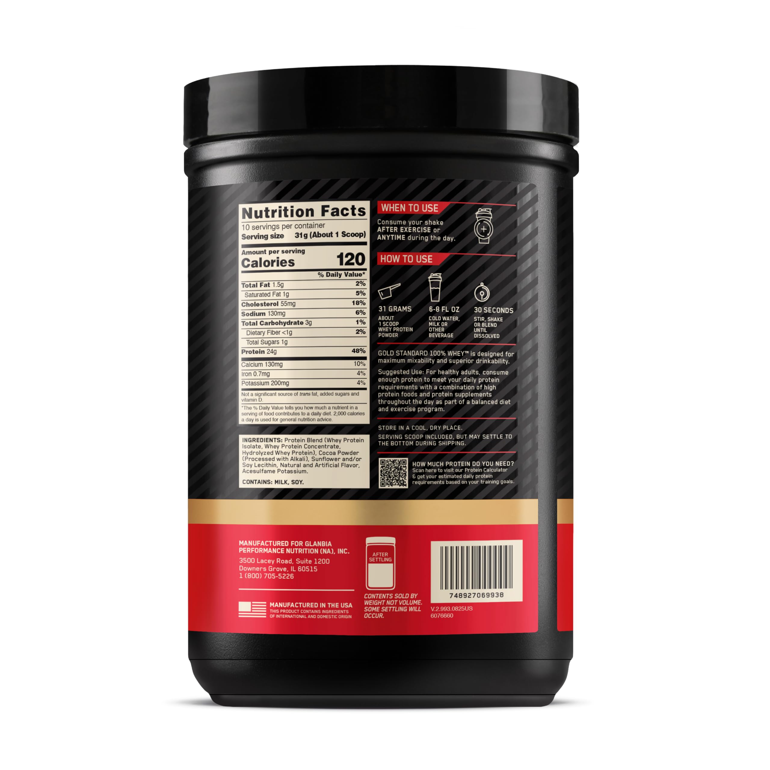Optimum Nutrition Gold Standard Whey Protein, Double Rich Chocolate, 0.68LB — Amazon image 10