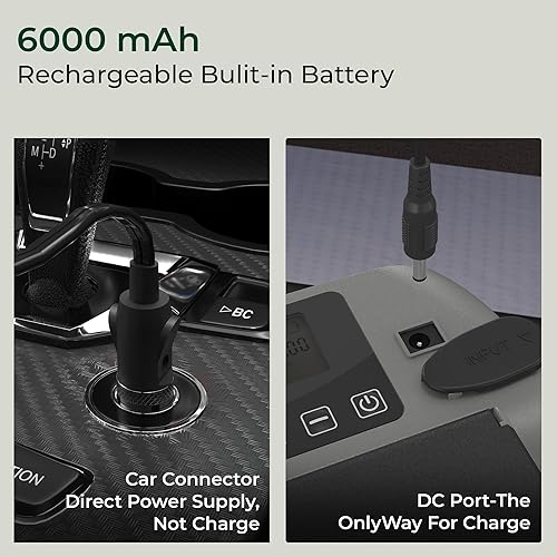 Miniatura 8 de ACACIA Bomba de tabla de remo, bomba SUP de inflado de doble etapa, bomba de aire eléctrica 30% más rápida, bomba de aire de batería de 16 PSI
