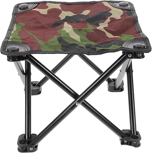 Toyvian Portable Mini Folding Camp Stool Camouflage Pattern Small Portable Chair Outdoor Seat for Fishing Camping Hiking Gardening Beach Travel
