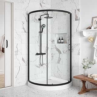OVE Decors Breeze 32 in. Corner Shower Clear Sliding Door with Included ...