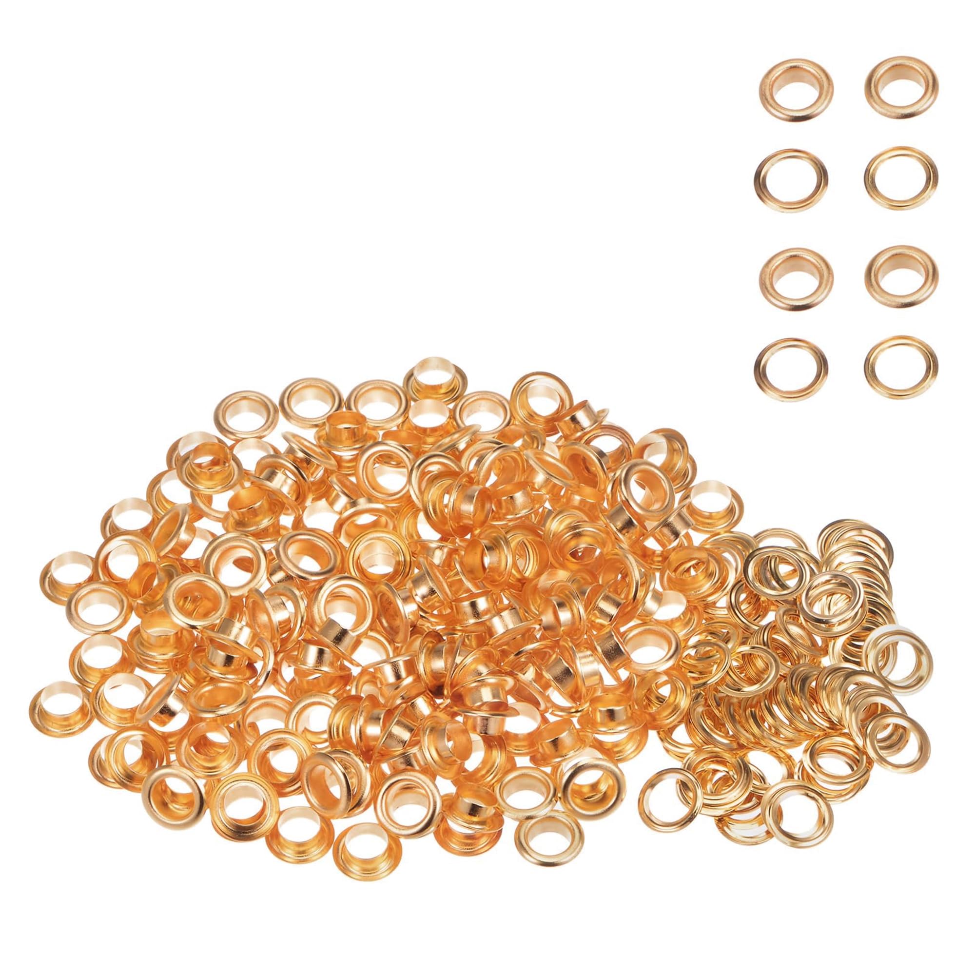 WedDecor 10mm Rose Gold Brass Eyelets Grommets with Washers for Books, Arts & Crafts, Leather Work, Sewing, Bags, Scrapbook, DIY Projects and Rust Proof, 100pcs
