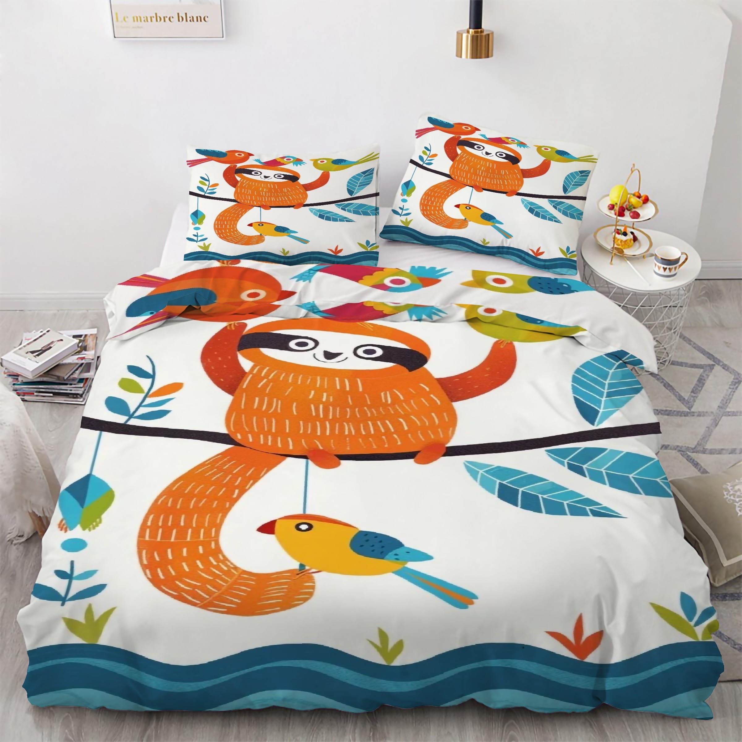 Housse de couette 240 x 260 paresseux zip invisible literie infroissable