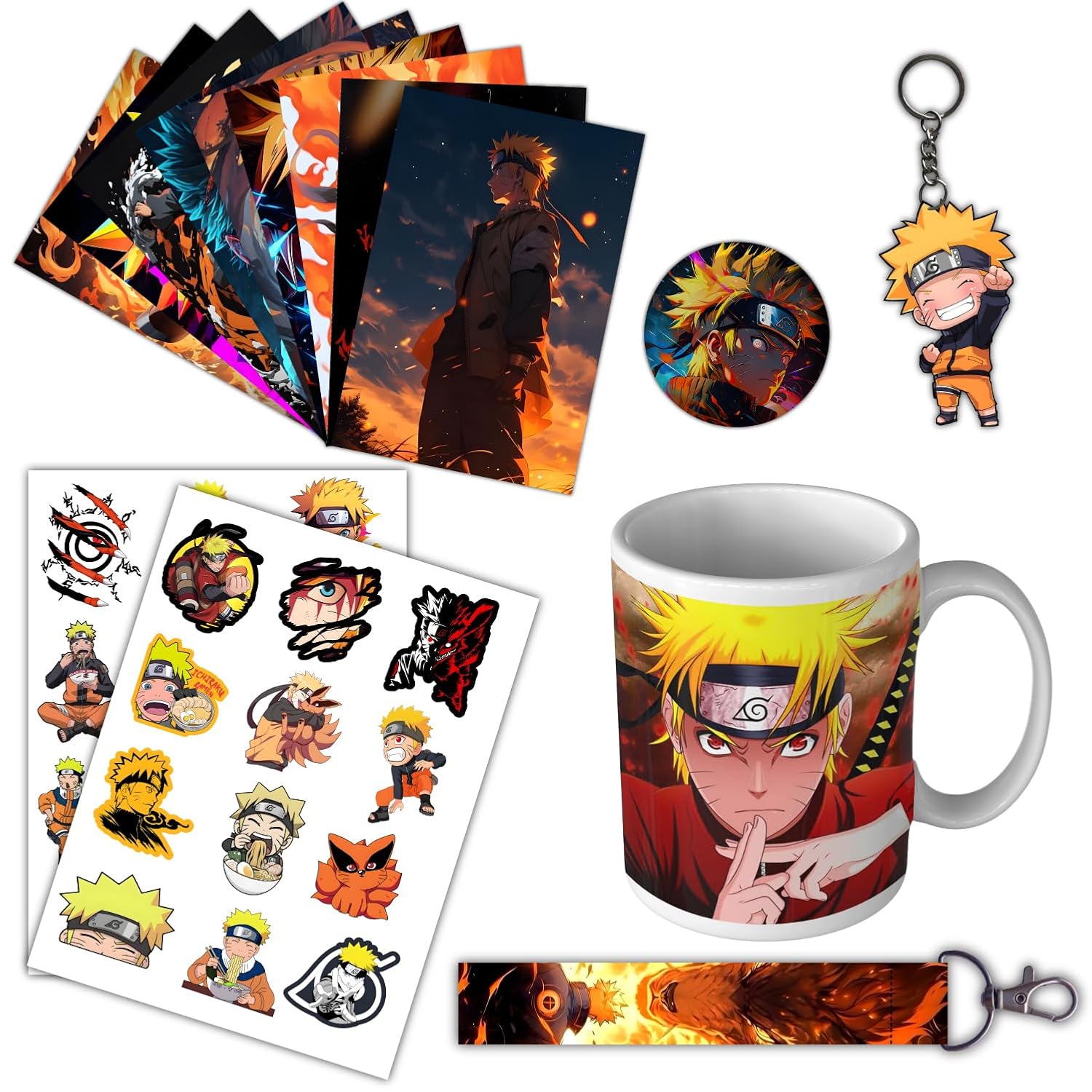 woopme Cartoon Theme Gift Kit For Fan Boys Girls | Stylish Mug,Keychain, Lanyard Key chain, Badge,Posters and Stickers | C...