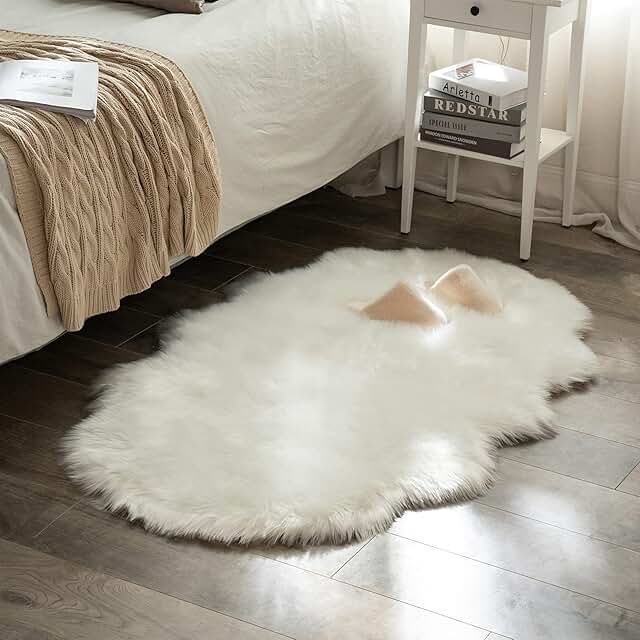 14 Bedroom Flooring Ideas for Stylish Durable Comfortable Living 32 MIULEE Luxury Soft Fluffy Area Rug 3x5 Feet, Faux Fur Sheepskin Rug Deco...