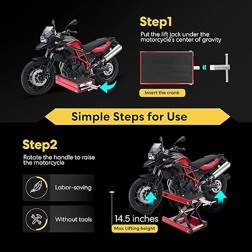 Miniatura 5 de VIVOHOME Gato hidráulico para motocicleta cuatriciclo