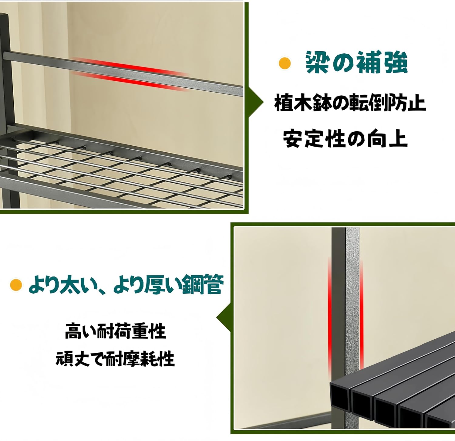 Rosoy プランターラック ガーデンラック 4段 キャスター付き 幅100×奥行き39.9×高さ118.5cm フラワースタンド  【楽天市場】【楽天1位】ガーデンラック 棚 プランター台 4段 幅79×30×高さ102cm スチール アイアン フラワースタンド プランターラック  鉢植えラック ... Rosoy プランターラック ガーデンラック 4段 キャスター付き 幅100×奥行き39.9×高さ118.5cm フラワースタンド