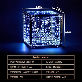 Amazon.com: Mdkave 7.88Inch Dynamic Box, Infinite Cube Light