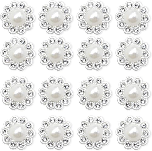 100 botones de perlas de imitación de diamantes de imitación, accesorios de decoración para manualidades, adornos de álbumes de recortes, ramo de