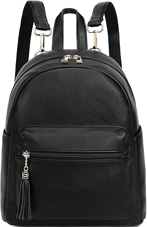 leather black mini backpack