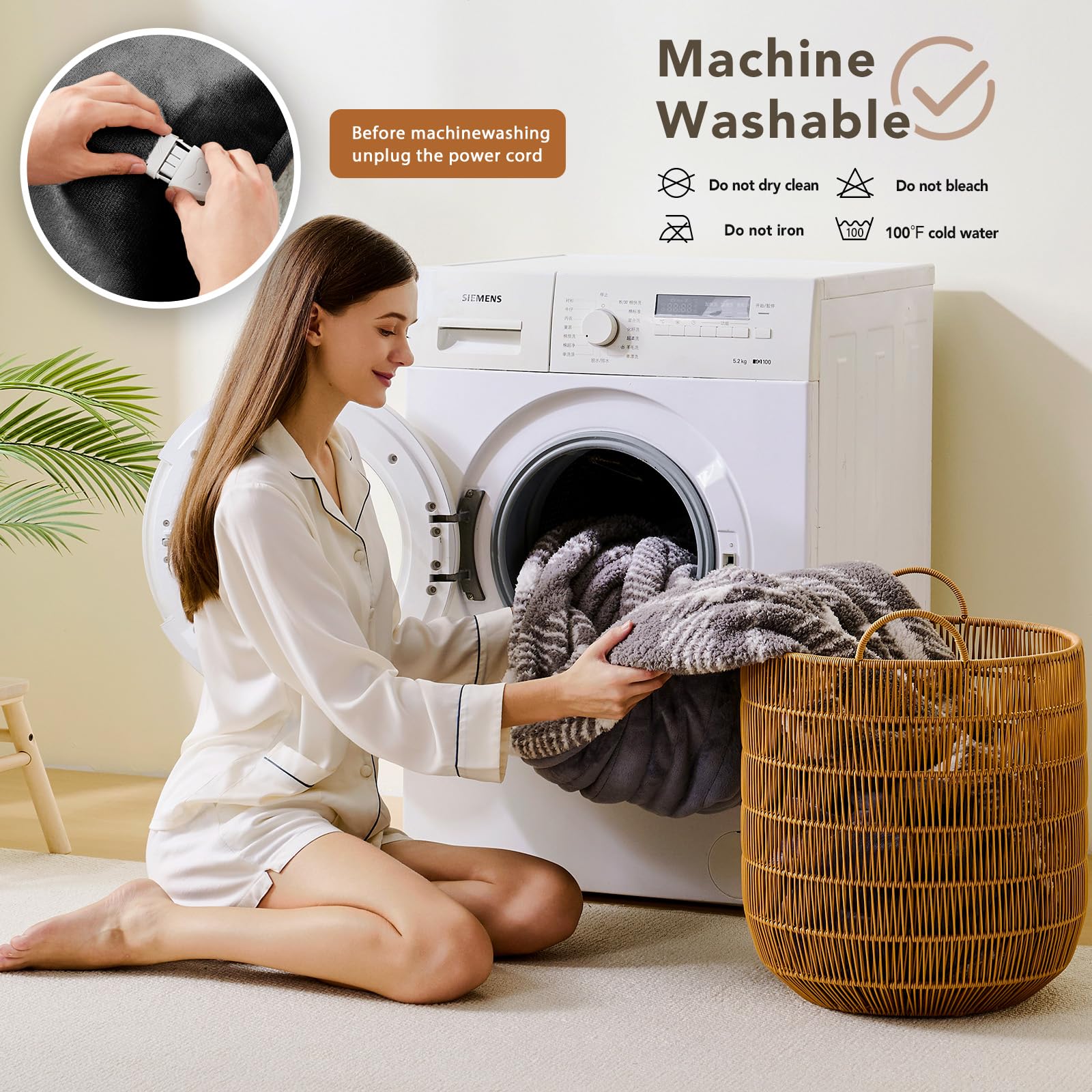 Heated Electric Blanket Full Size - 72"x84" Flannel Heating Blanket with 10 Heating Levels & 5 Time Settings Over-Heat Protection, Winter Warmer for Adults with ETL Certification（Grey）