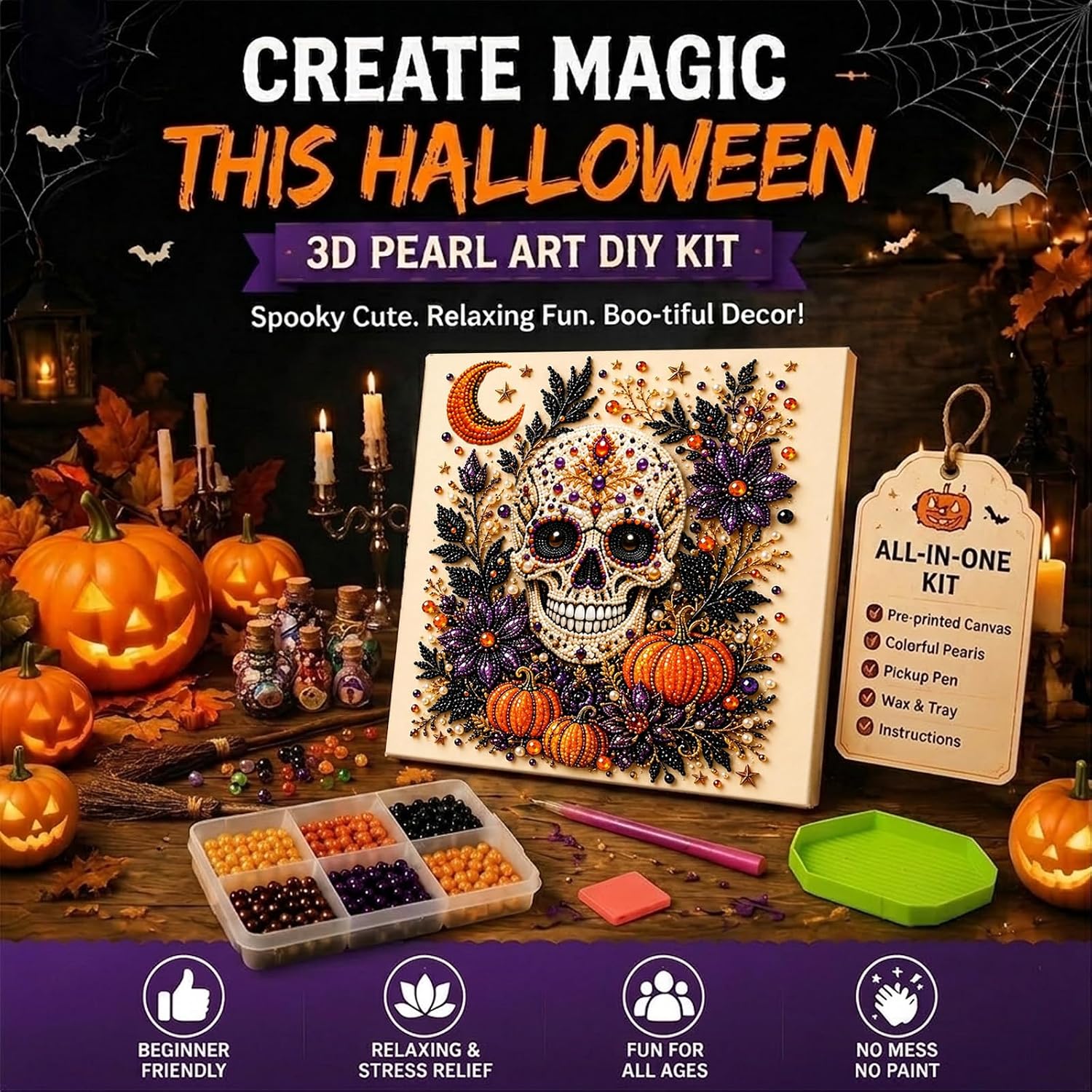 Halloween Diamond Art Kits for Adults,Diamond Painting Kits,Halloween Decor image 5