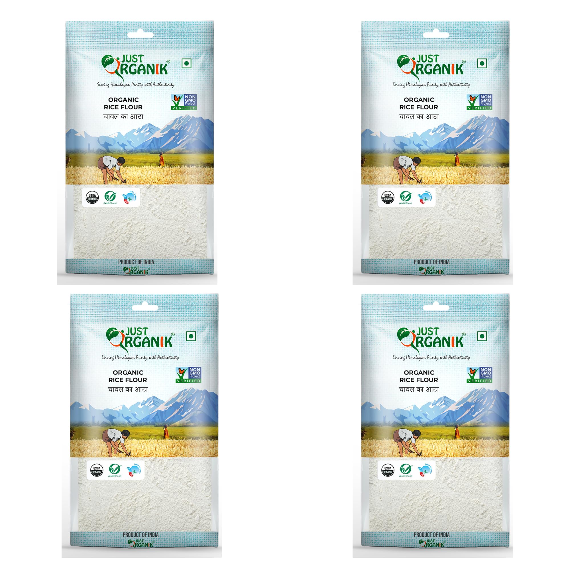 Just Organik - Organic Rice Flour 2 kg (4 X 500g), 100% Organic Product |rice flour/chawal atta | Chemical free | organic flour | dhan ka atta (B09KVJCXB1) Amazon Price History, Amazon Price Tracker
