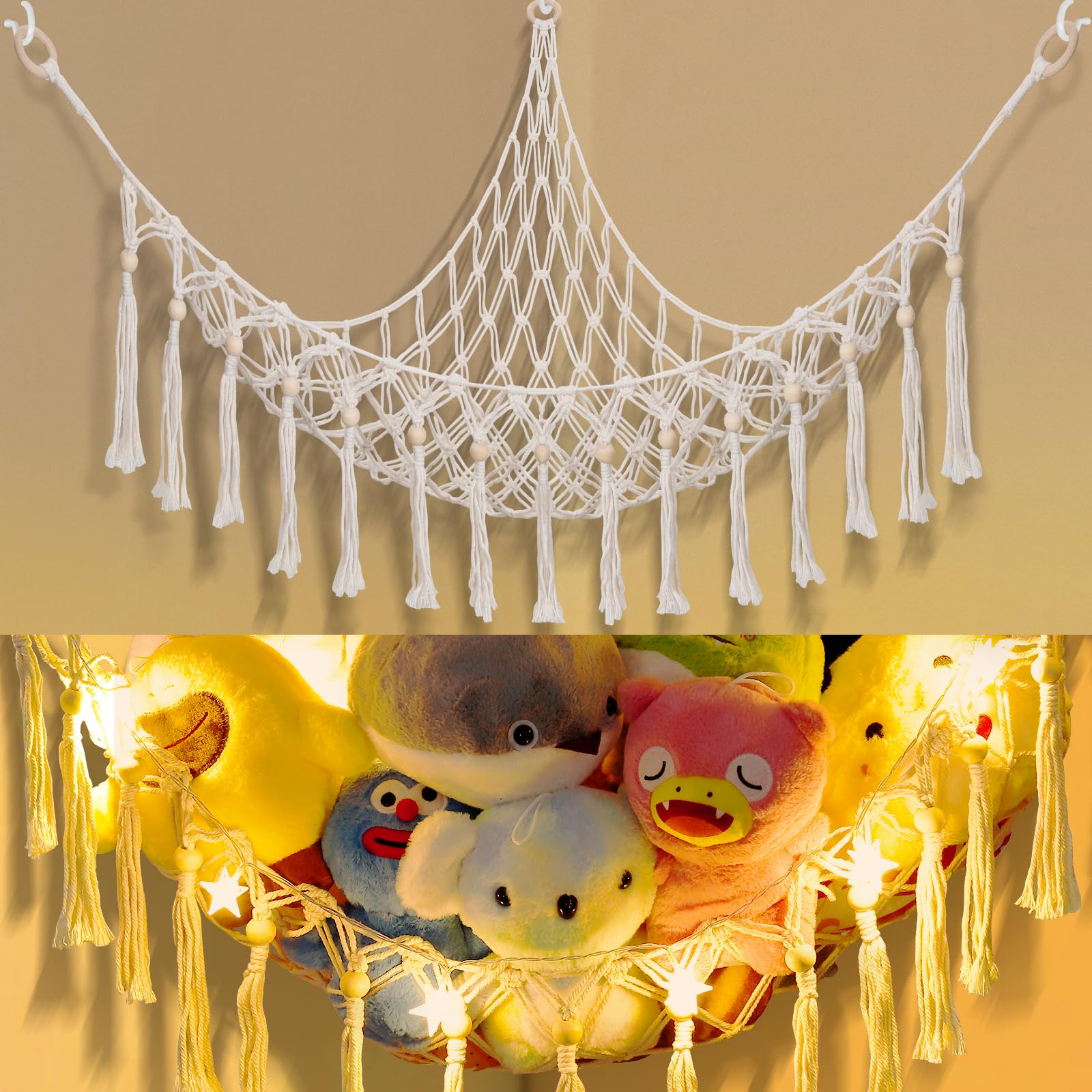 Fuystiulyo Stuffed Animal Net or Hammock, Stuffed Animal Storage with