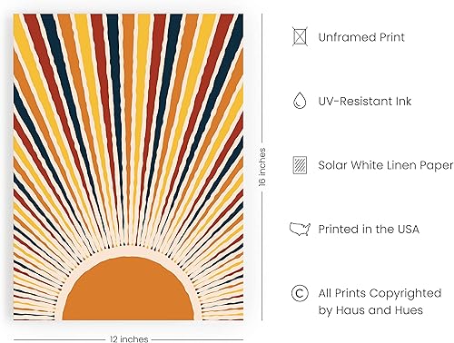 Miniatura 2 de HAUS AND HUES Arte de pared moderno de mediados de siglo, arte de pared bohemio de mediados de siglo, decoración de pared moderna de mediados de