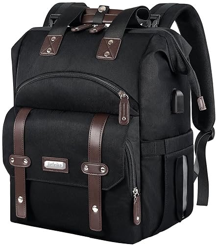 Jiefeike Mochila para pañales para niñas, mochila de viaje para papá, mamá, bebé, niños, bolsillos aislados, bolsas de pañales portátiles con puerto